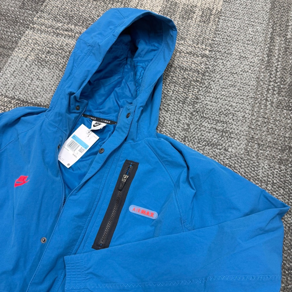 Nike Sportswear Air Max Hooded Jacket Mens Med Blue Full Zip FN0243-457